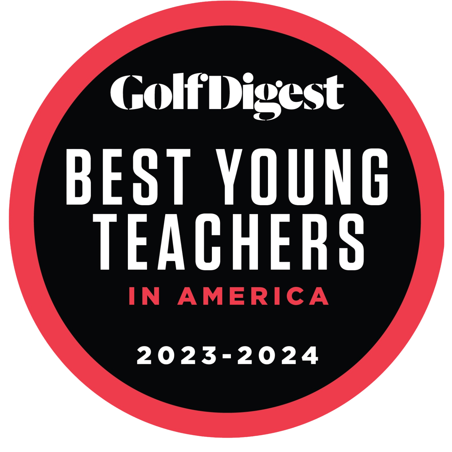 Golf Digest Best Young Teachers in America badge