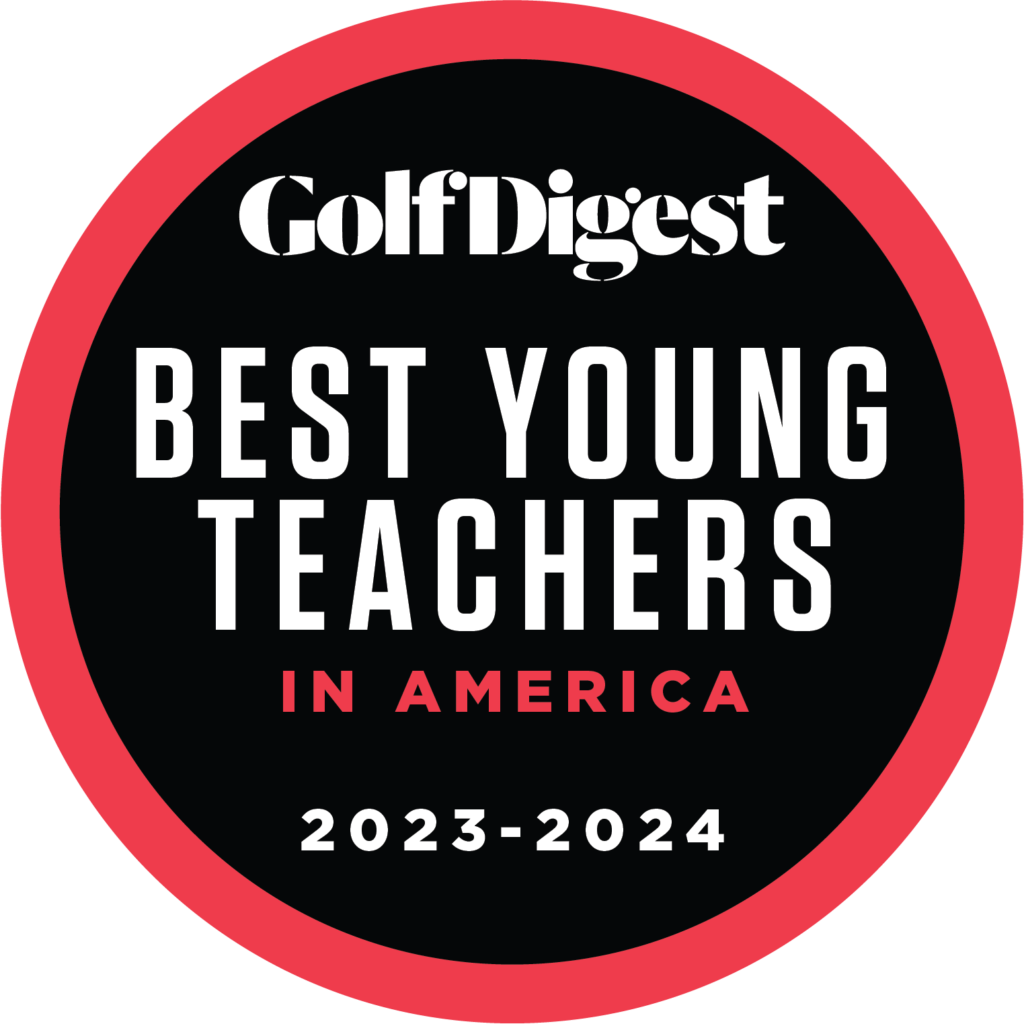 Golf Digest Best Young Teachers in America 2023-24 badge, instructor credential