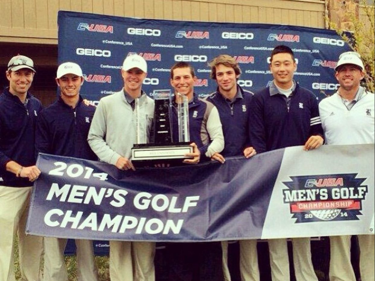 JJ Wood with the 2014 Conference USA championship golf team