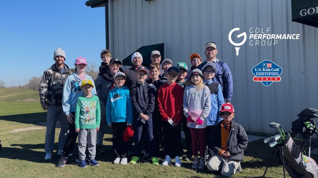 Junior golfers during a Golf Performance Group winter break group session
